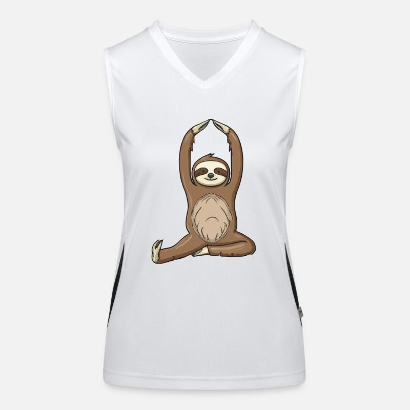 Faultier Yoga Lustig Geschenkidee Funktionelles Kontrast-Tank Top für Frauen