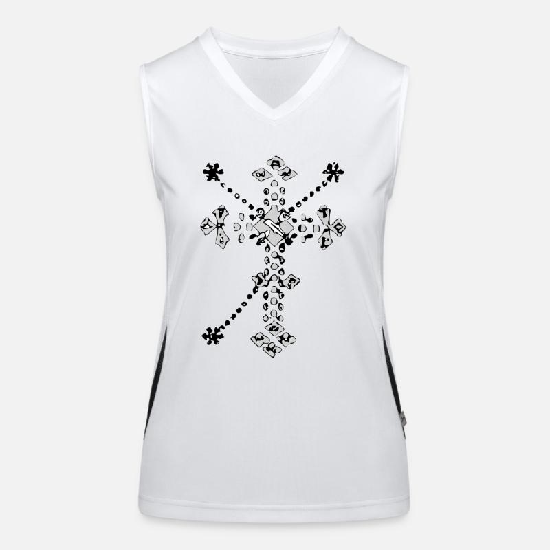 Zentangle Catholic Cross Women's Functional Contrast Tank Top