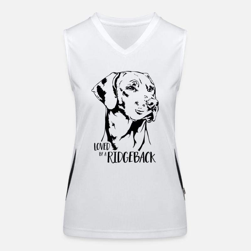 Loved by a Ridgeback Dog Rhodesian Ridgeback Women's Functional Contrast Tank Top