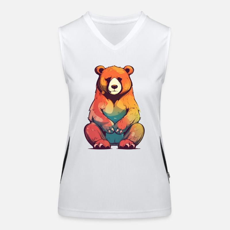 Bado the grumpy bear Women's Functional Contrast Tank Top