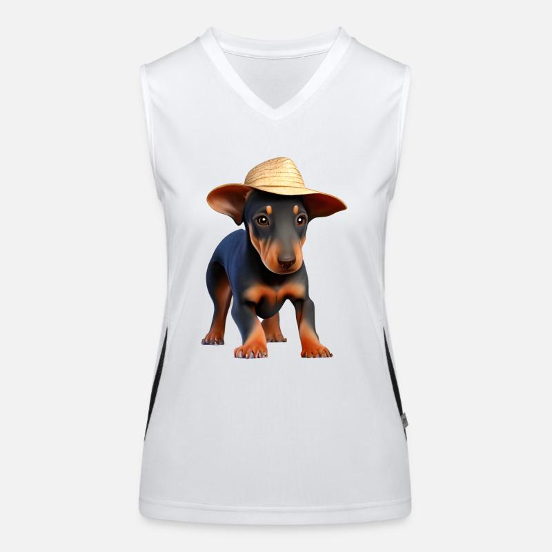 Dobermanntrainer Hund Dobermannwelpe Dobermann Funktionelles Kontrast-Tank Top für Frauen