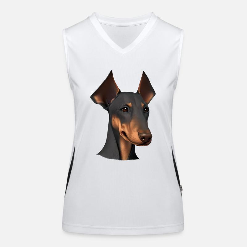 Dobermann Dobermannwelpe Hund Dobermanntrainer Funktionelles Kontrast-Tank Top für Frauen