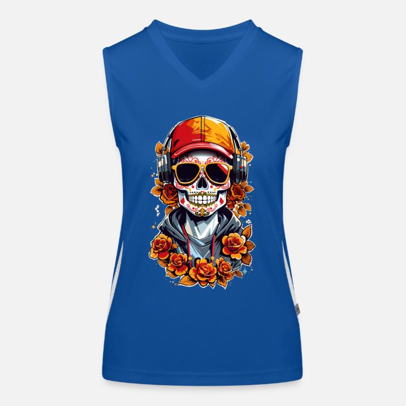 Zucker Schädel Funktionelles Kontrast-Tank Top für Frauen