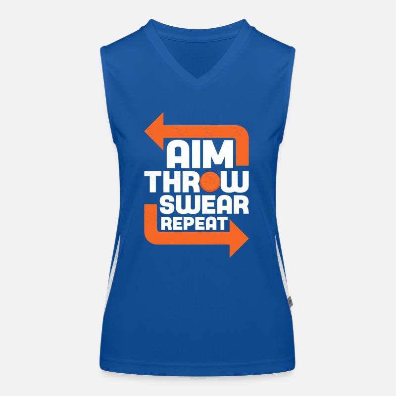Objectif Lancer Jurez Répéter Pétangue Pétanque en équipe Débardeur respirant contrasté Femme
