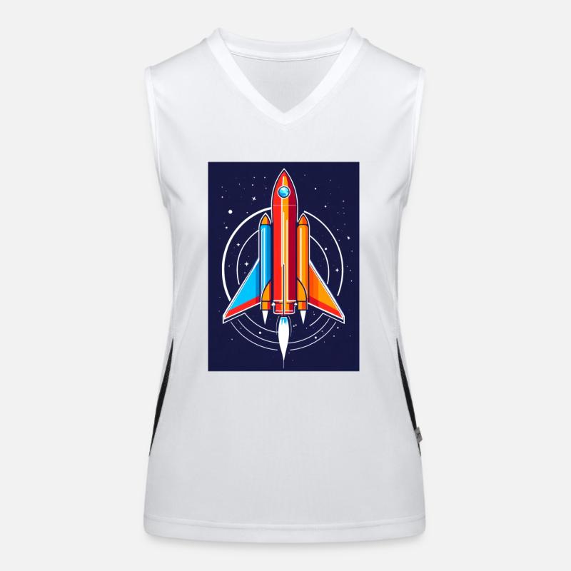 Space Conquest Rocket Women's Functional Contrast Tank Top