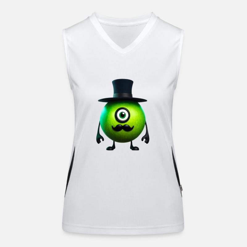 green creature Mr Green - Women's Functional Contrast Tank Top - white/black