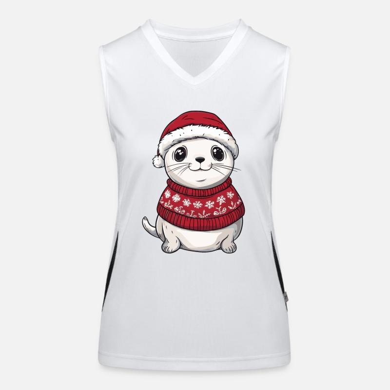 Robbe Tier Weihnachten Funktionelles Kontrast-Tank Top für Frauen