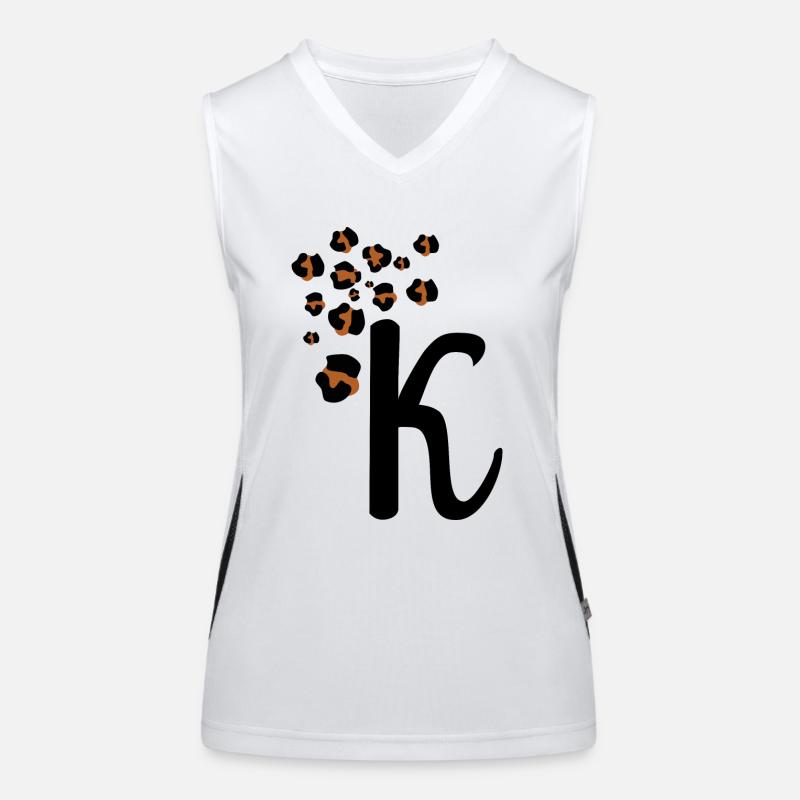 Buchstabe k Leopardenmuster Funktionelles Kontrast-Tank Top für Frauen