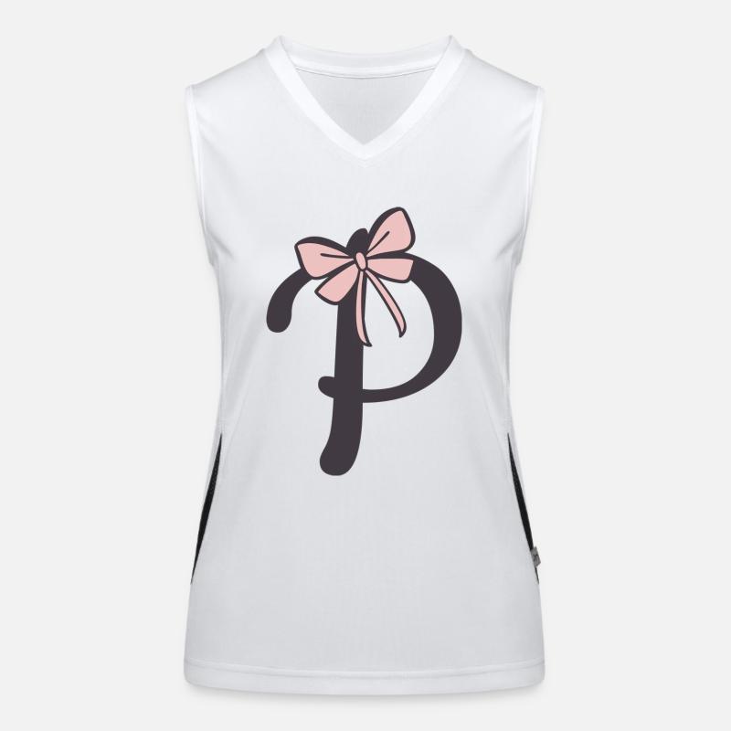 Initial letter P Ribbon Women's Functional Contrast Tank Top