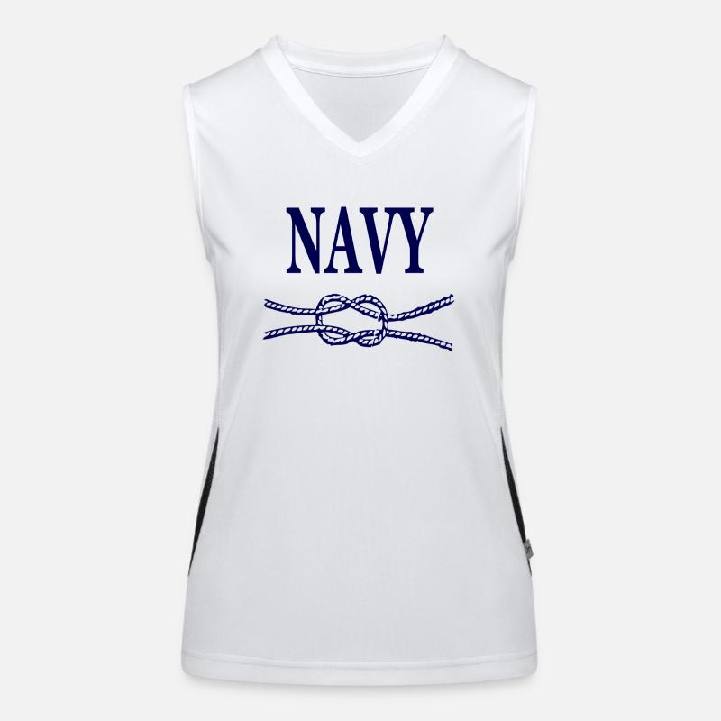 NAVY BLUE SCRIPT Women's Functional Contrast Tank Top