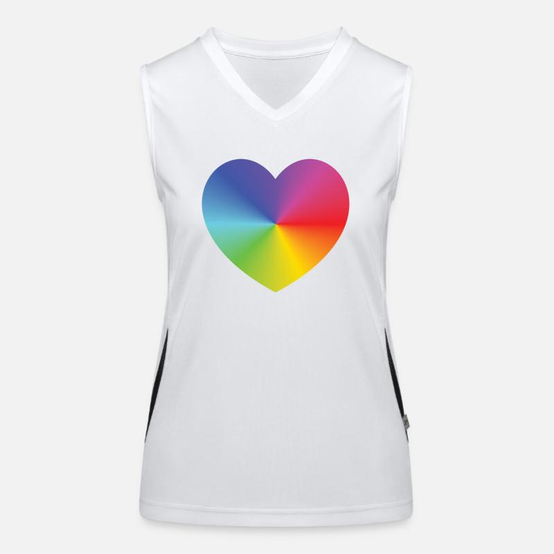 Rainbow Heart Women's Functional Contrast Tank Top
