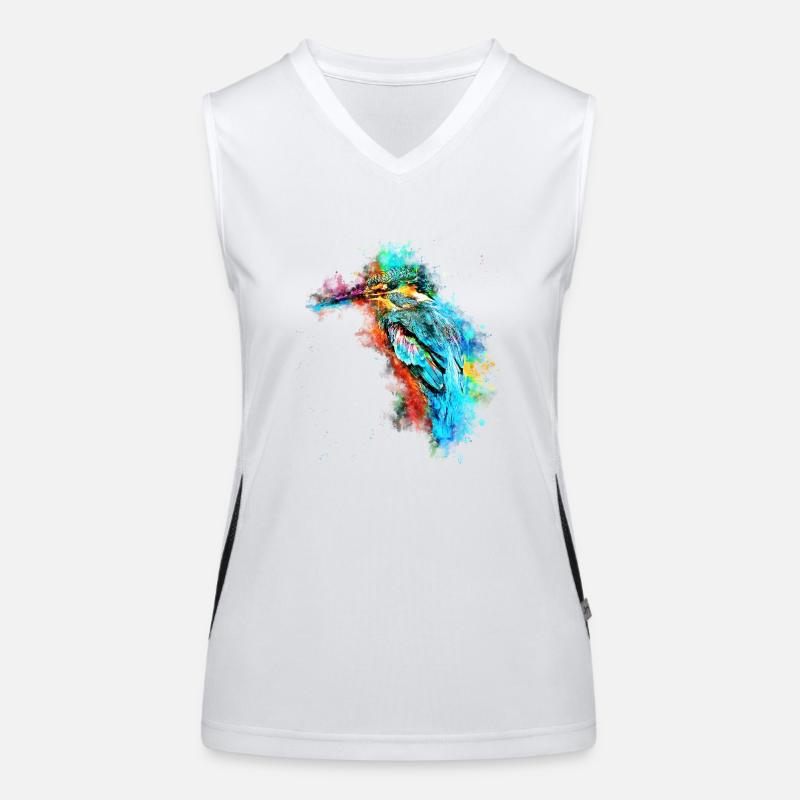 gxp oiseau de glace kingfisher eau éclaboussures Débardeur respirant contrasté Femme