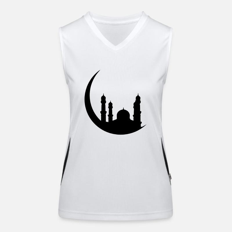Islam Mosque Half Moon Orient Women's Functional Contrast Tank Top