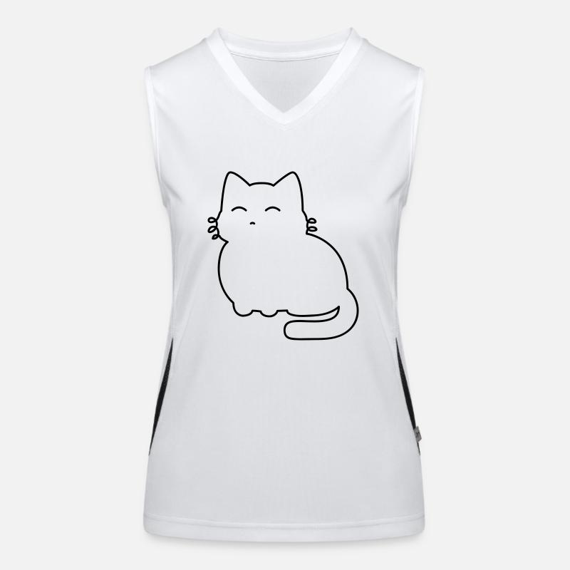 Katze Einfach Minimalismus Minimal Design Style Funktionelles Kontrast-Tank Top für Frauen