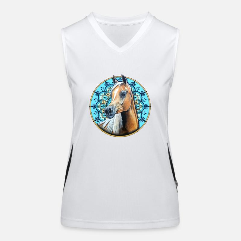 BESTO - Women's Functional Contrast Tank Top - white/black