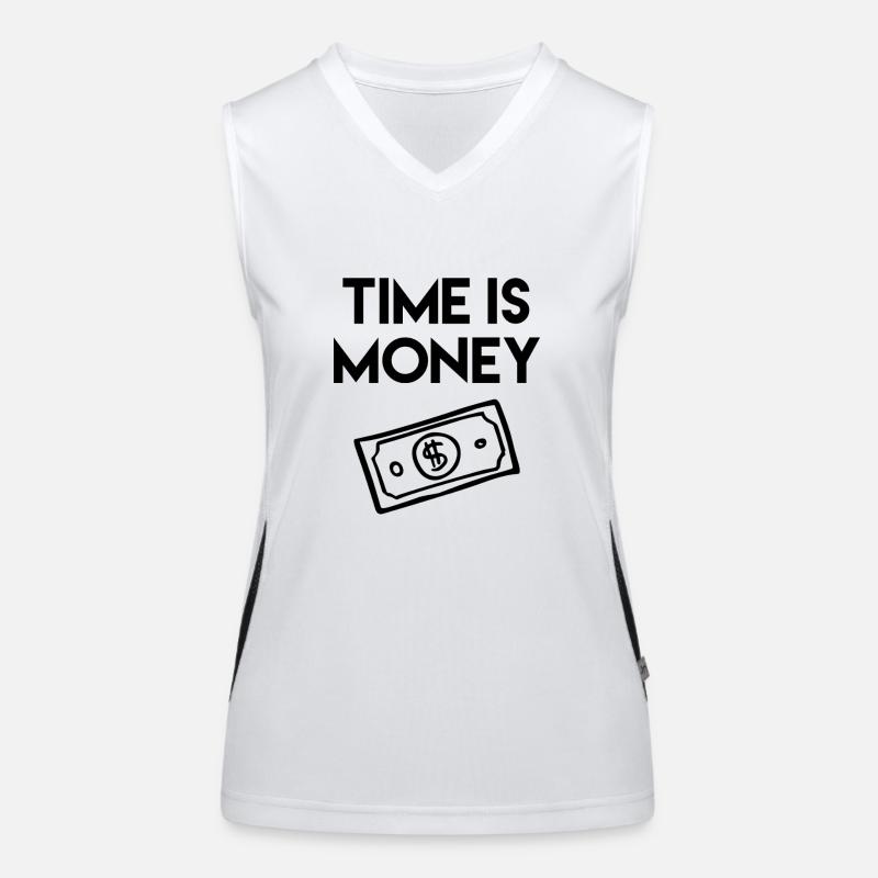 Le temps c'est de l'argent, du design Débardeur respirant contrasté Femme