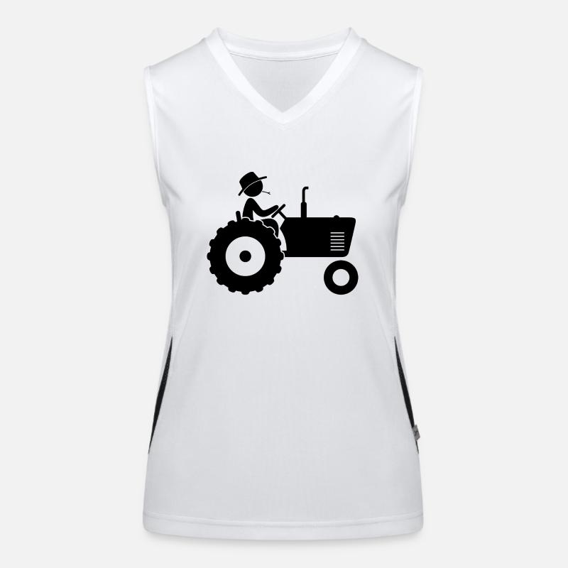 Bauer auf Traktor Funktionelles Kontrast-Tank Top für Frauen