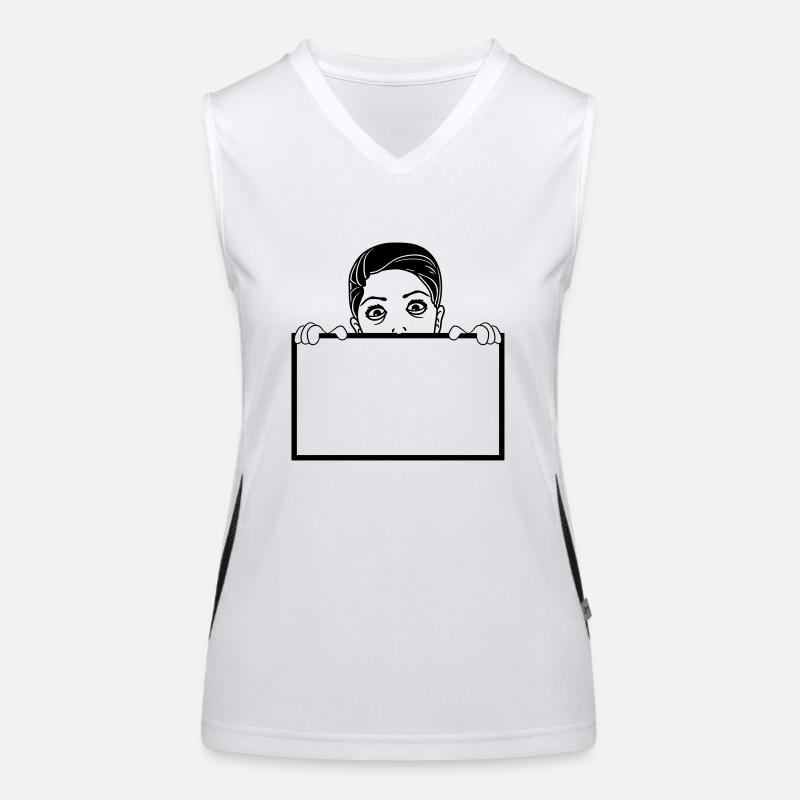 text shield hide edge wall write crazy Women's Functional Contrast Tank Top