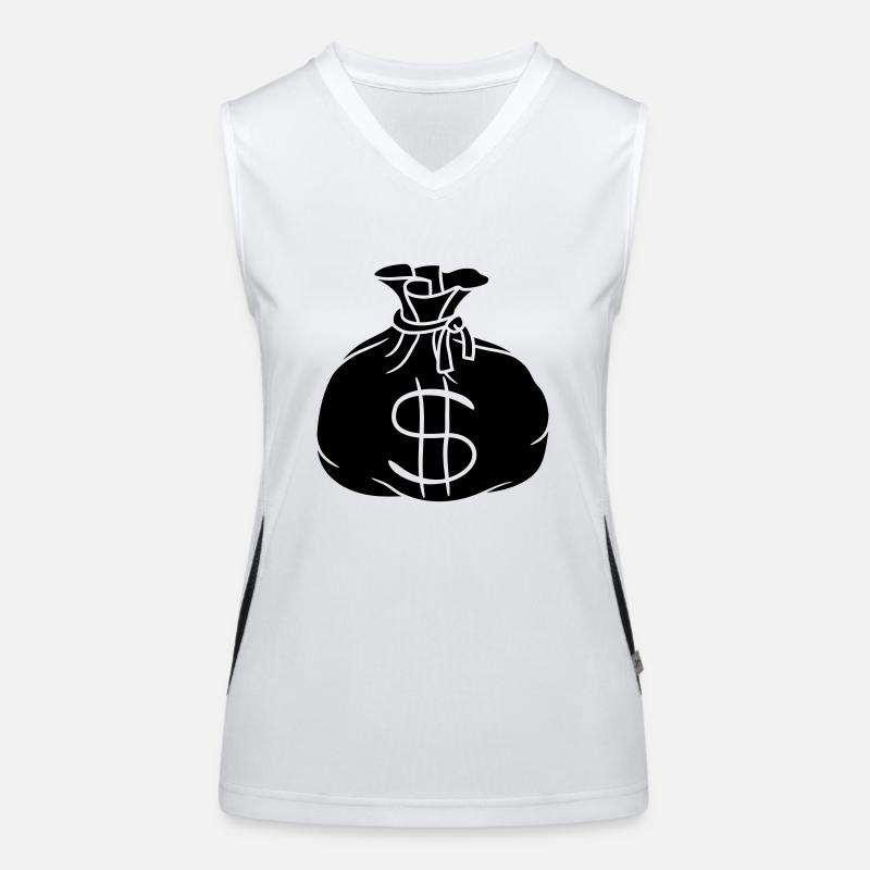 noir riche cool dollar symbole inscrivez vous Débardeur respirant contrasté Femme