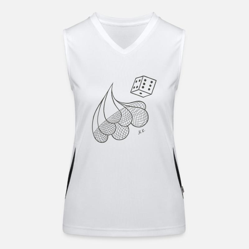 Creative patterned drops with game dice Women's Functional Contrast Tank Top
