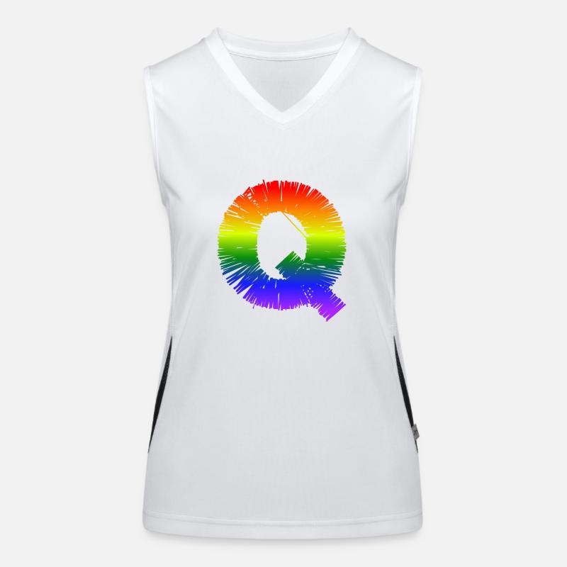 Regenbogen-Q Funktionelles Kontrast-Tank Top für Frauen