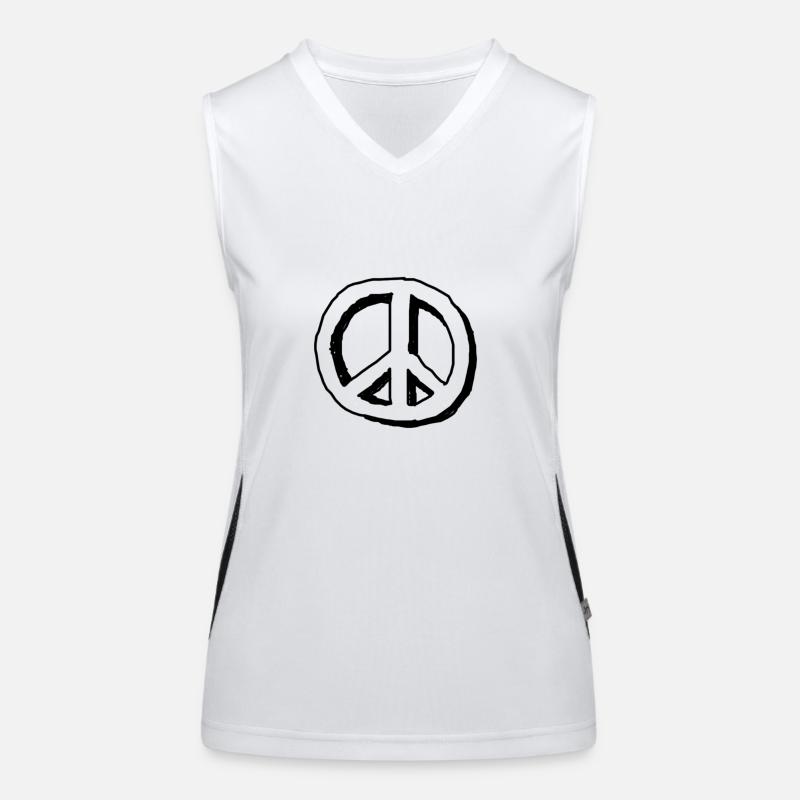 Peace Zeichen Funktionelles Kontrast-Tank Top für Frauen