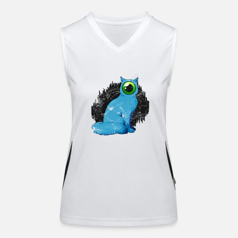 Cyclops cat Weird Women's Functional Contrast Tank Top