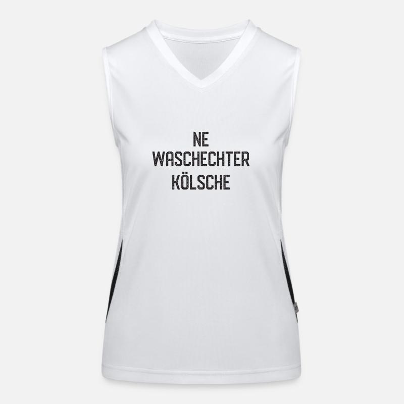 Koeln Ne waschechter Koelsche schwarz Funktionelles Kontrast-Tank Top für Frauen