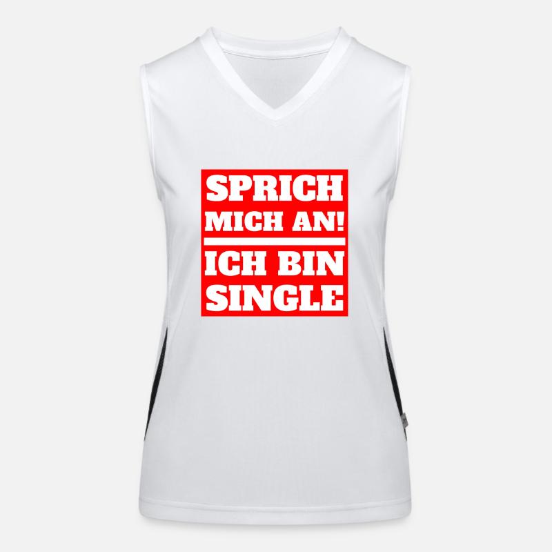 Sprich mich an! Ich bin Single Shirt Geschenk Funktionelles Kontrast-Tank Top für Frauen