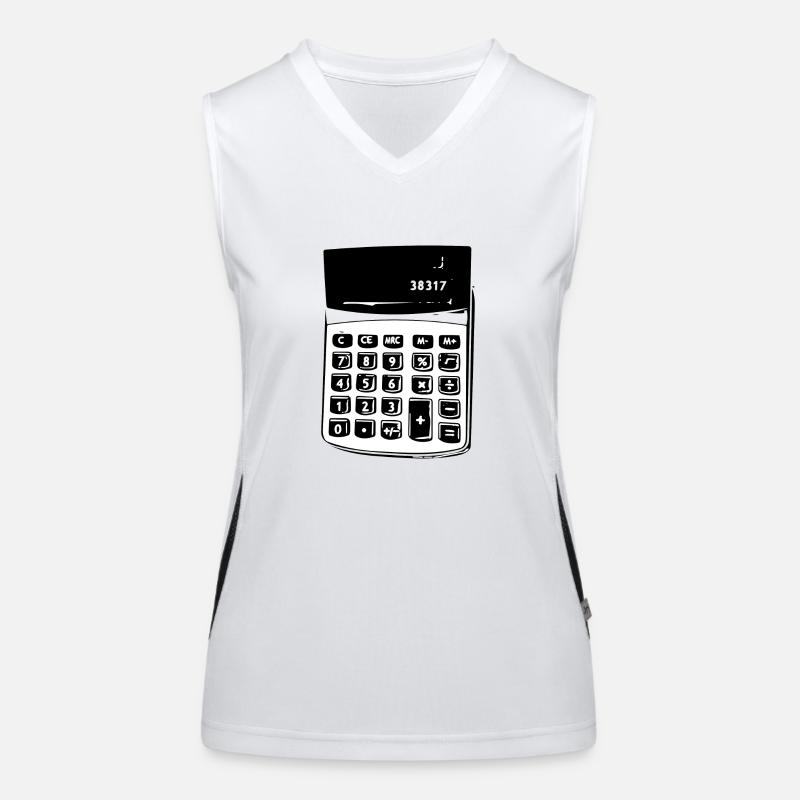 Calculator Nostalgia - Women's Functional Contrast Tank Top - white/black