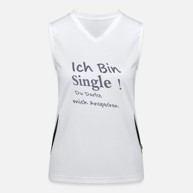 Ich bin single! du Darfst mich ansprechen Funktionelles Kontrast-Tank Top für Frauen