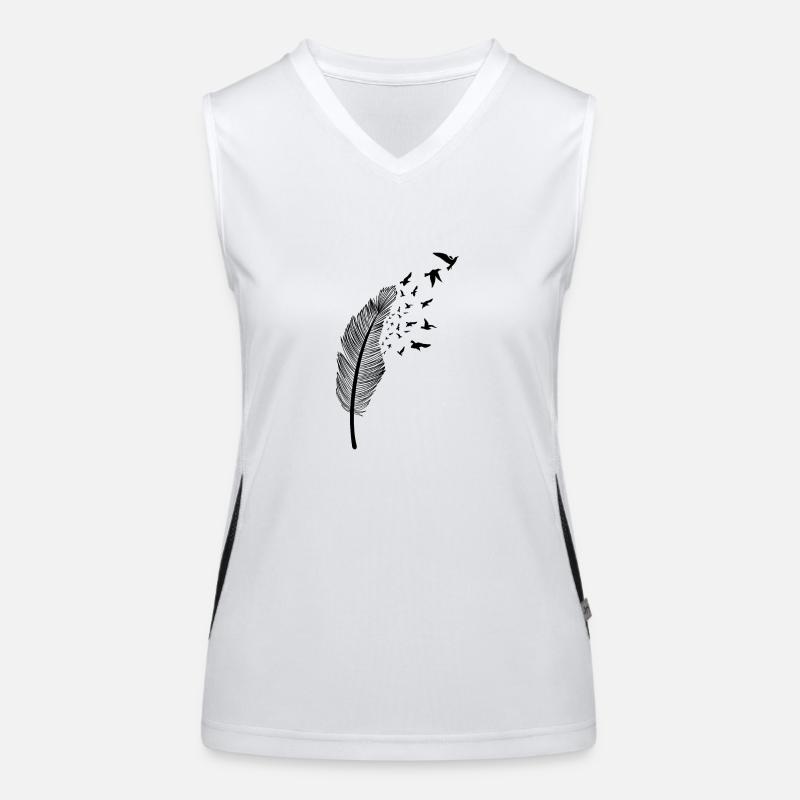 Feder und Vogel Funktionelles Kontrast-Tank Top für Frauen