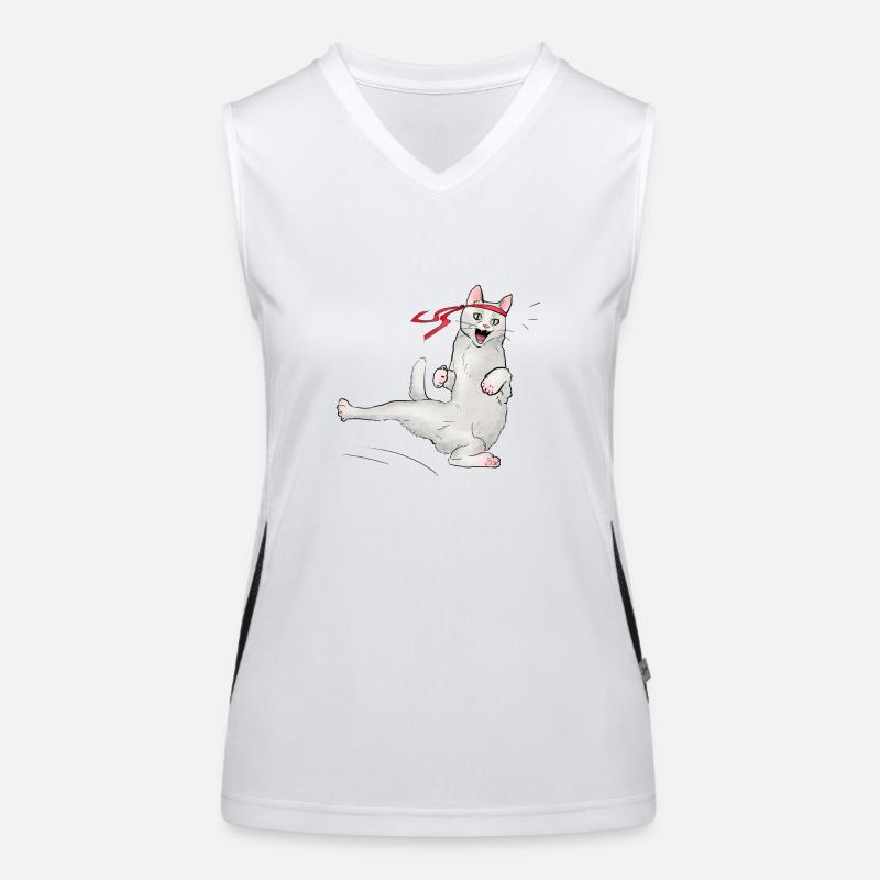 Cat at karate Women's Functional Contrast Tank Top