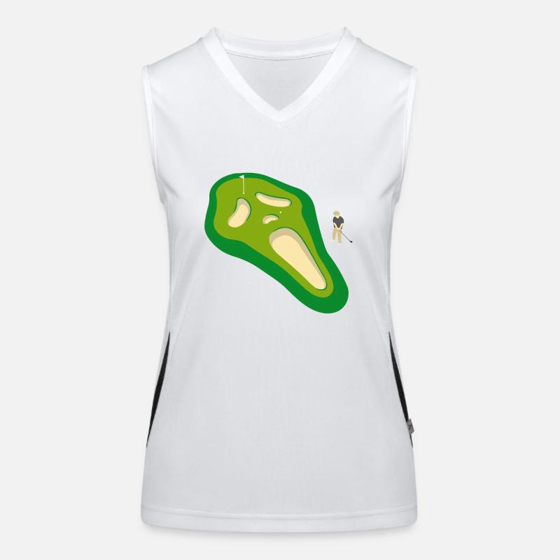 Golf skull - Women's Functional Contrast Tank Top - white/black