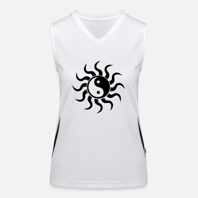 Yin Yang vector Women's Functional Contrast Tank Top