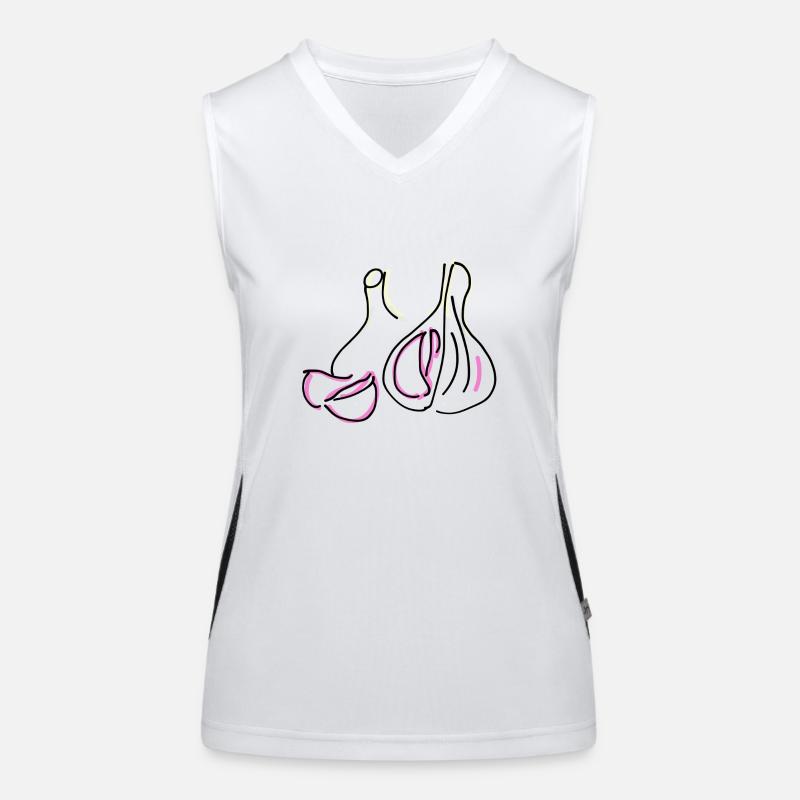 garlic - Women's Functional Contrast Tank Top - white/black