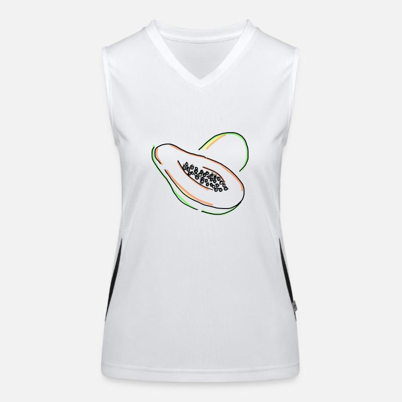 papaya - Women's Functional Contrast Tank Top - white/black