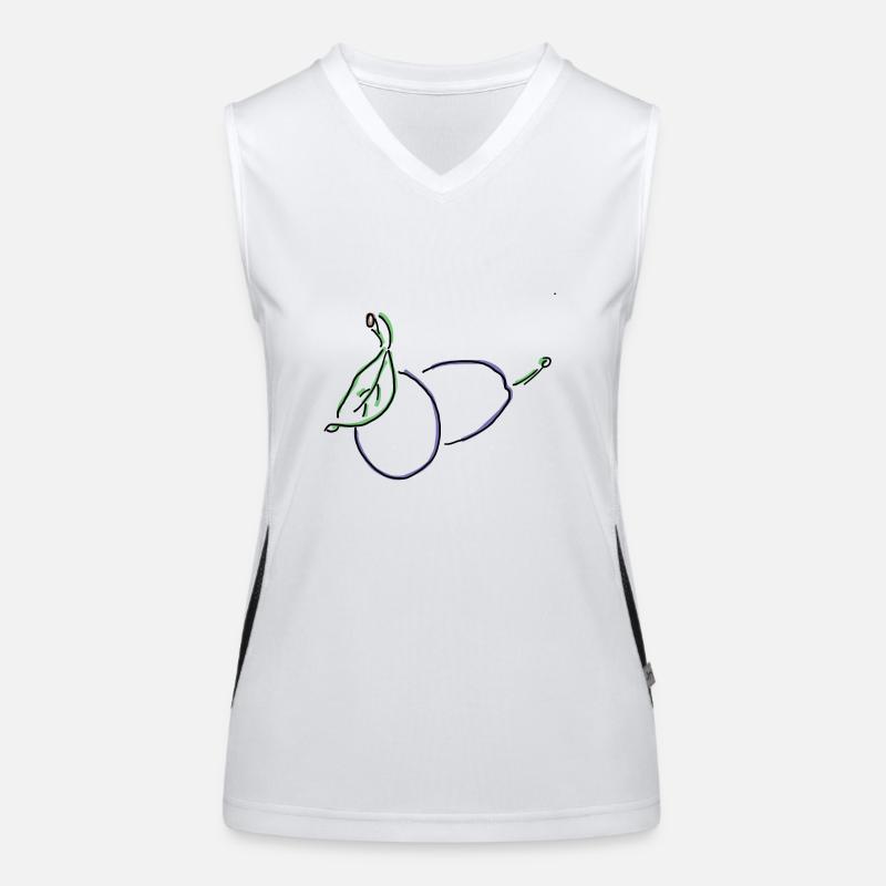 plum - Women's Functional Contrast Tank Top - white/black