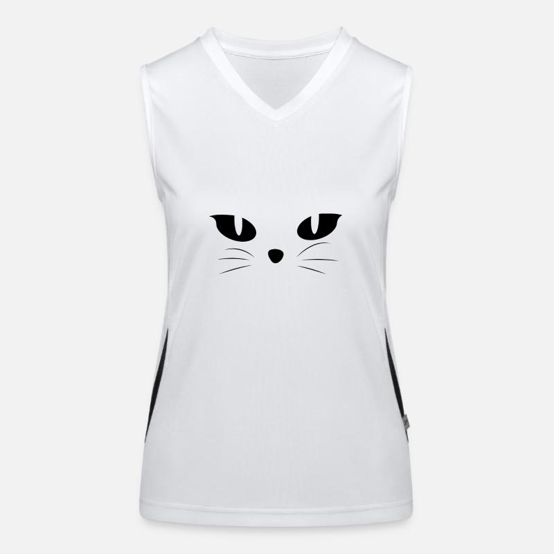 Chat chat cadeau yeux de chat visage minou Débardeur respirant contrasté Femme