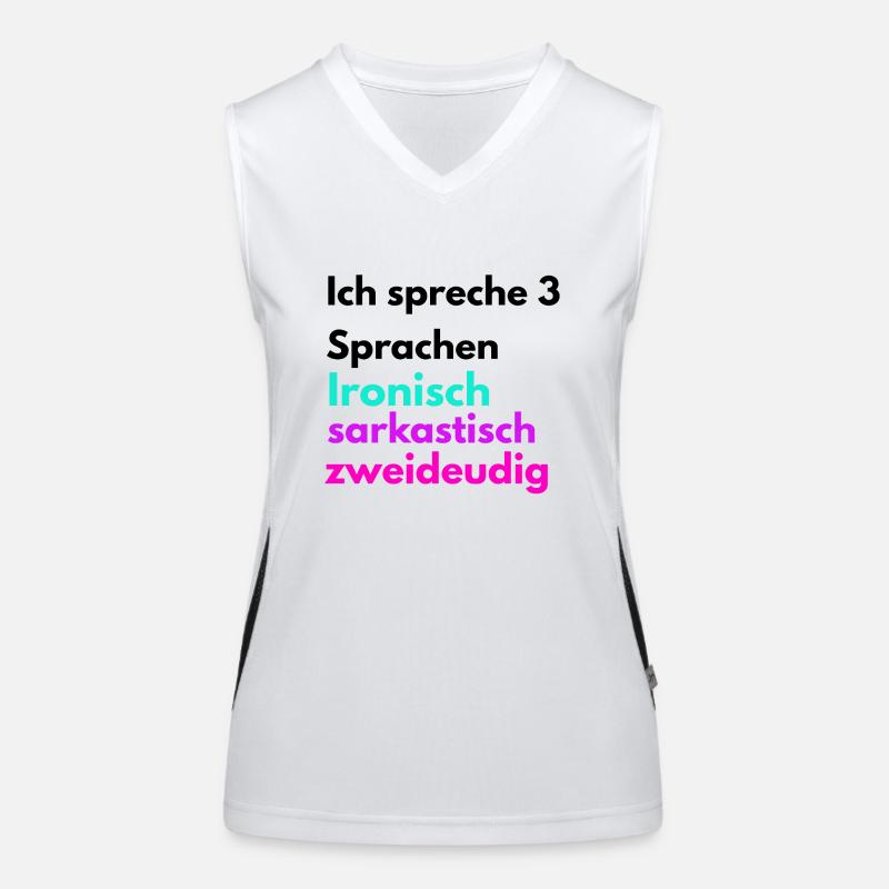 Languages Funny Ironically Sarcastically Two-Way Women's Functional Contrast Tank Top