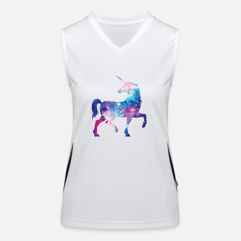 Galaxy Einhorn Funktionelles Kontrast-Tank Top für Frauen