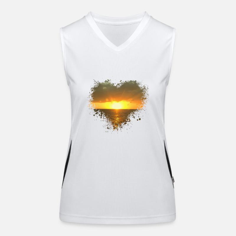 Sonnenaufgang Splatter Fleck Splash Spritzer Sonne Funktionelles Kontrast-Tank Top für Frauen
