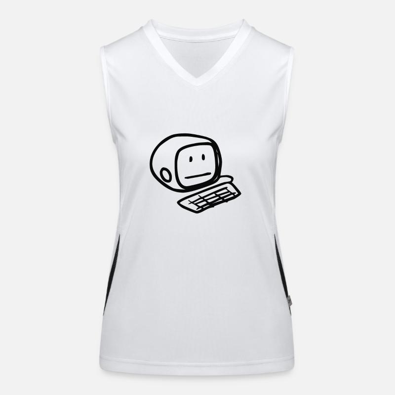 Computersmiley (Schwarz) Funktionelles Kontrast-Tank Top für Frauen