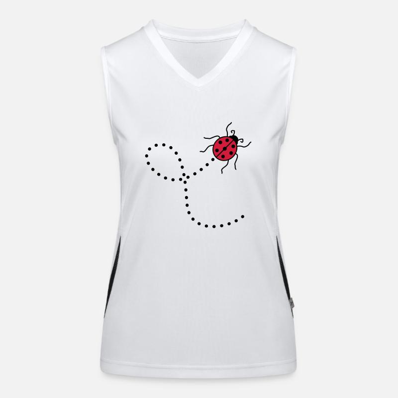 line dashed path path ladybug small sues Women's Functional Contrast Tank Top