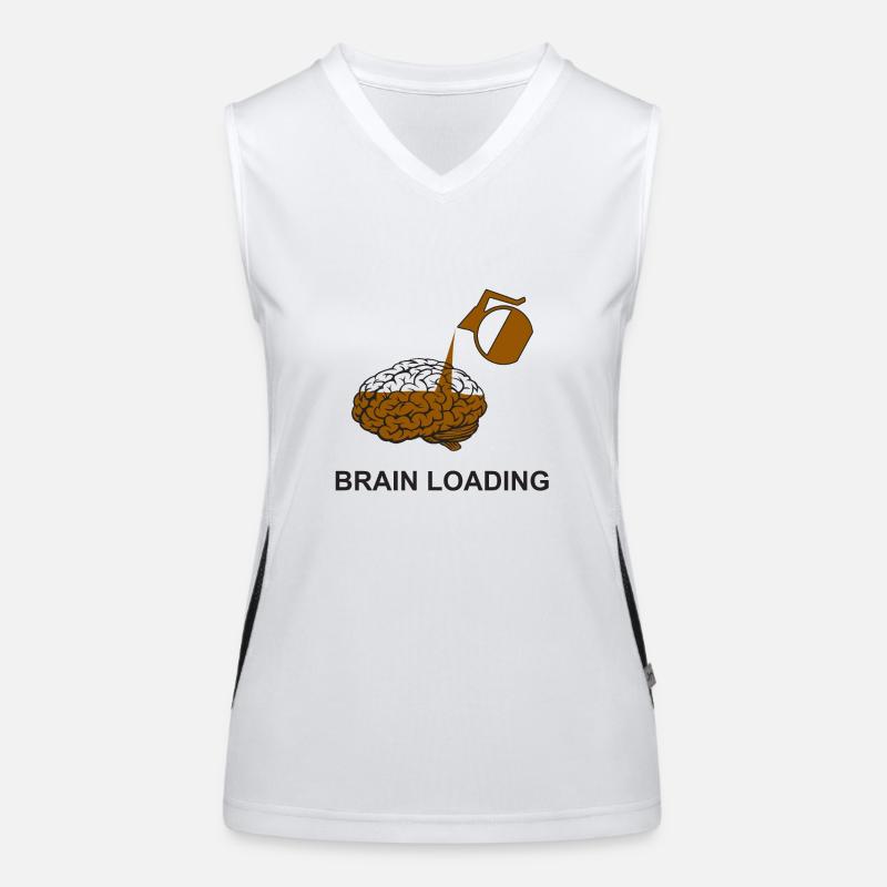 Brain loading by coffee Funktionelles Kontrast-Tank Top für Frauen