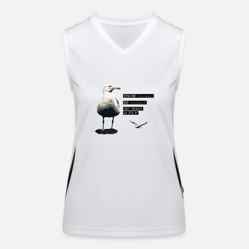 Die Lebensphilosophie der Möwe Funktionelles Kontrast-Tank Top für Frauen