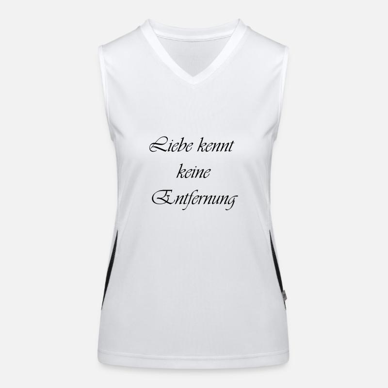 Liebe kennt keine Entfernung Funktionelles Kontrast-Tank Top für Frauen