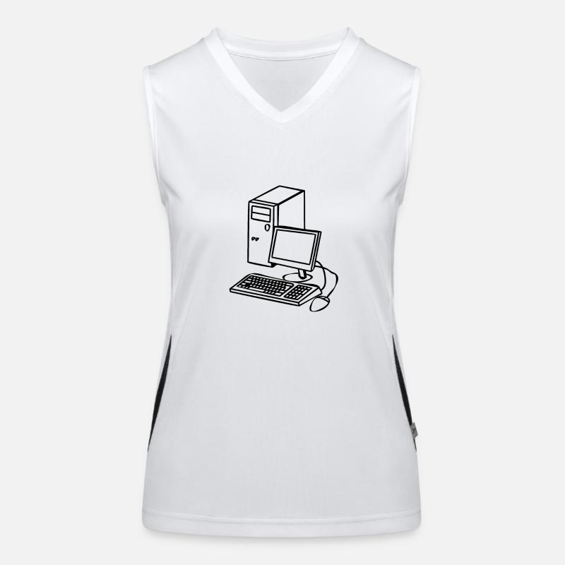 PC in comic style Women's Functional Contrast Tank Top