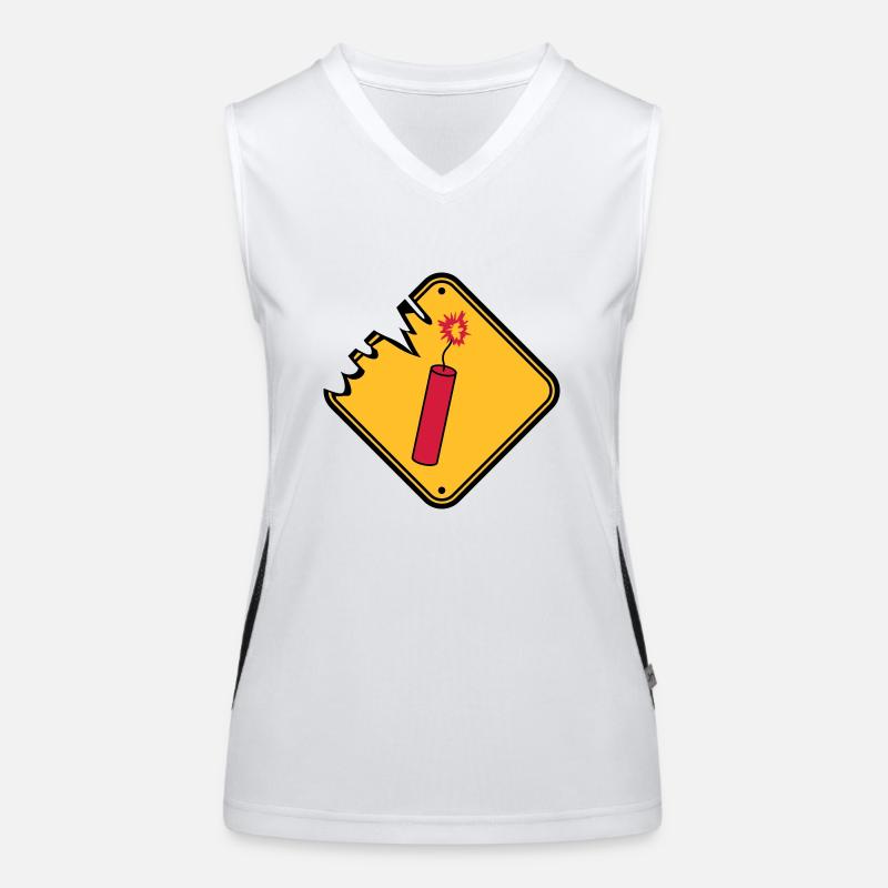 shield caution danger danger caution stan Women's Functional Contrast Tank Top