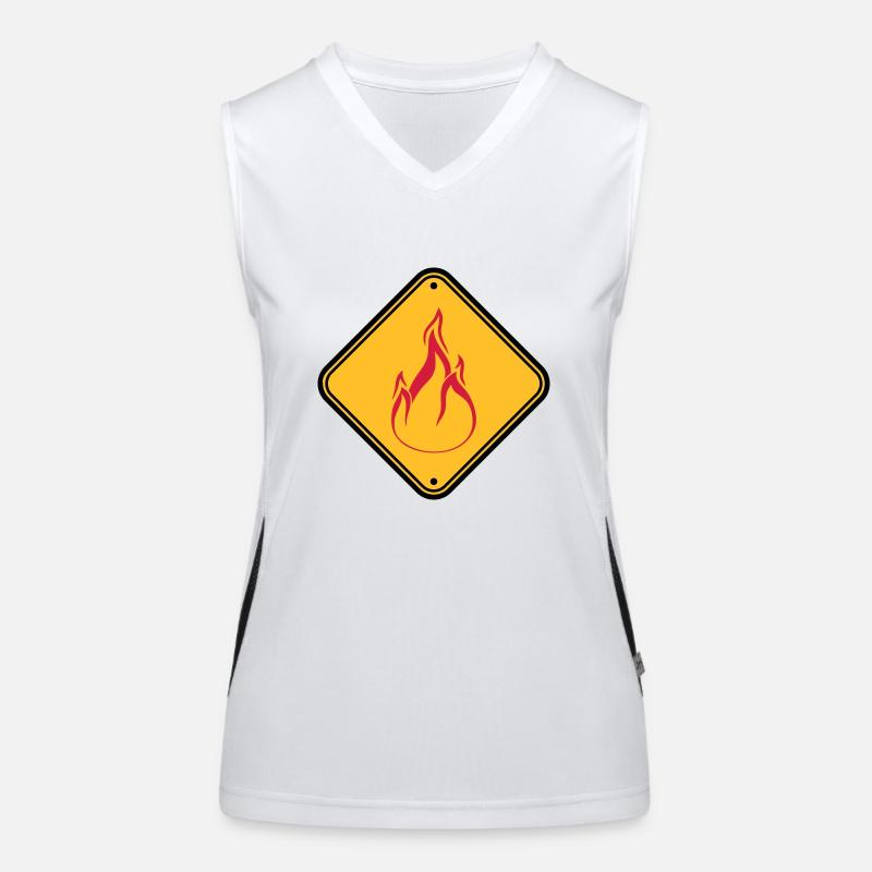 Shield note warning caution caution danger feu Women's Functional Contrast Tank Top